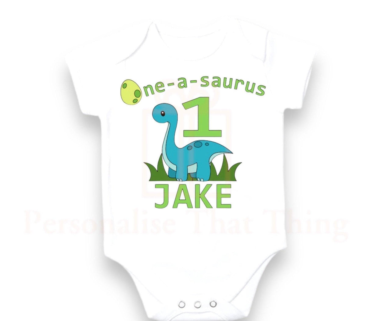 Oneasaurus custom name 1st birthday dinosaur custom party baby bodysuit / Tshirt