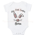 My first Easter - personalised name bunny nose & ears baby onesie