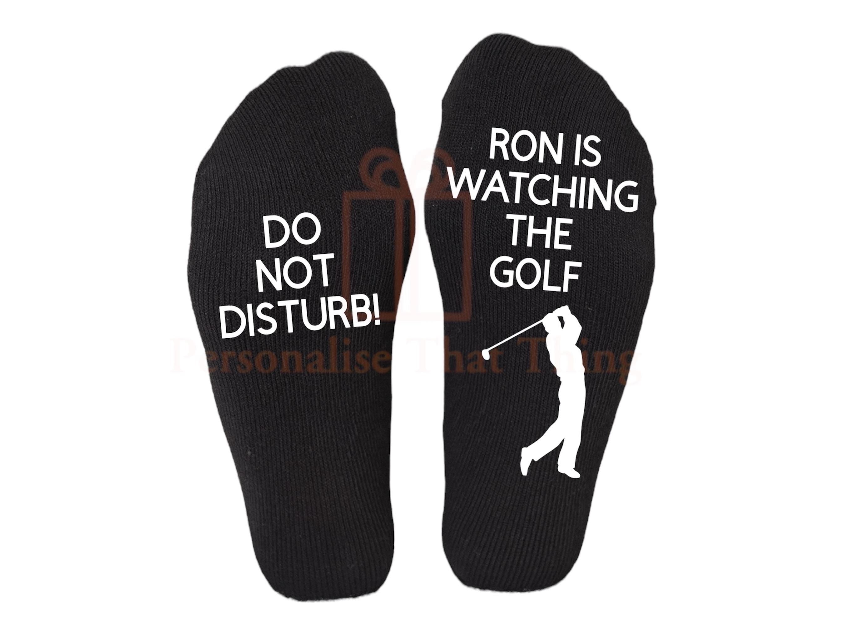 Golfing do not disturb personalised custom name is watching the golf socks