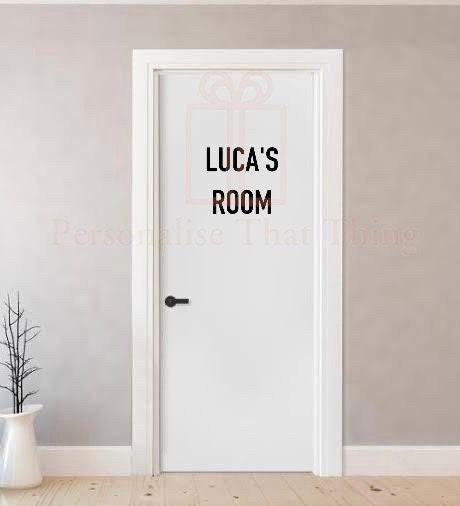 Bedroom door name personalised custom word decal vinyl sticker