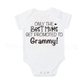 Personalised only the best mums get promoted to Grammy pregnancy announcement baby onesie