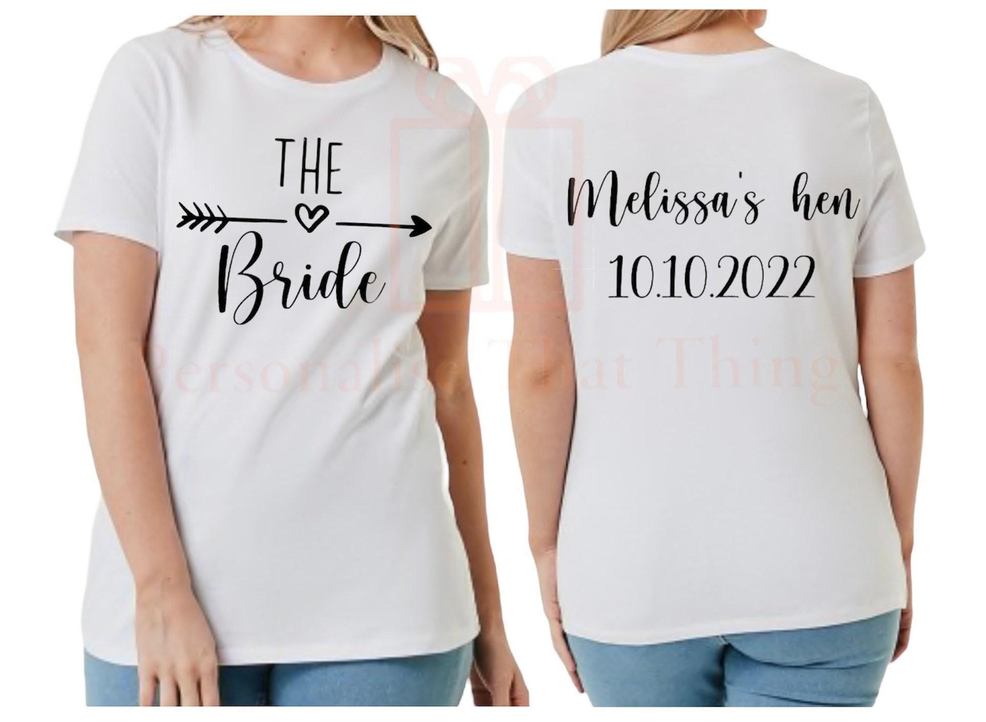 Bride tribe personalised matching hen night tshirt