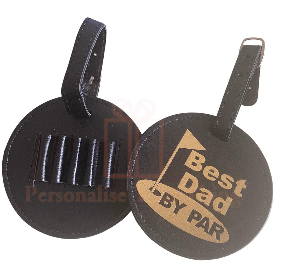 Golf bag tag personalised faux leather tee holder tag