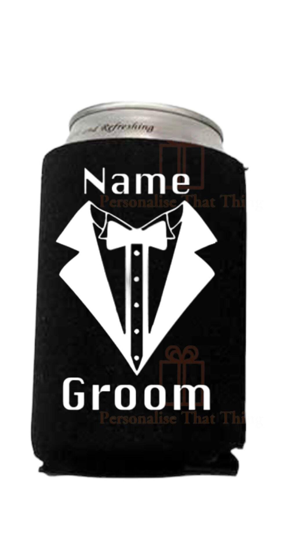 Stag / Wedding groom groomsmen best man personalised stubby drink holders