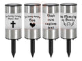 Memorial in memory of garden / grave silver solar ornament light