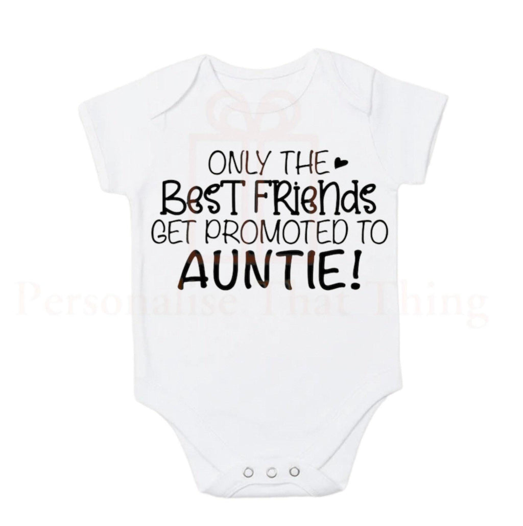 Only the best get promoted pregnancy announcement personalised baby onesie