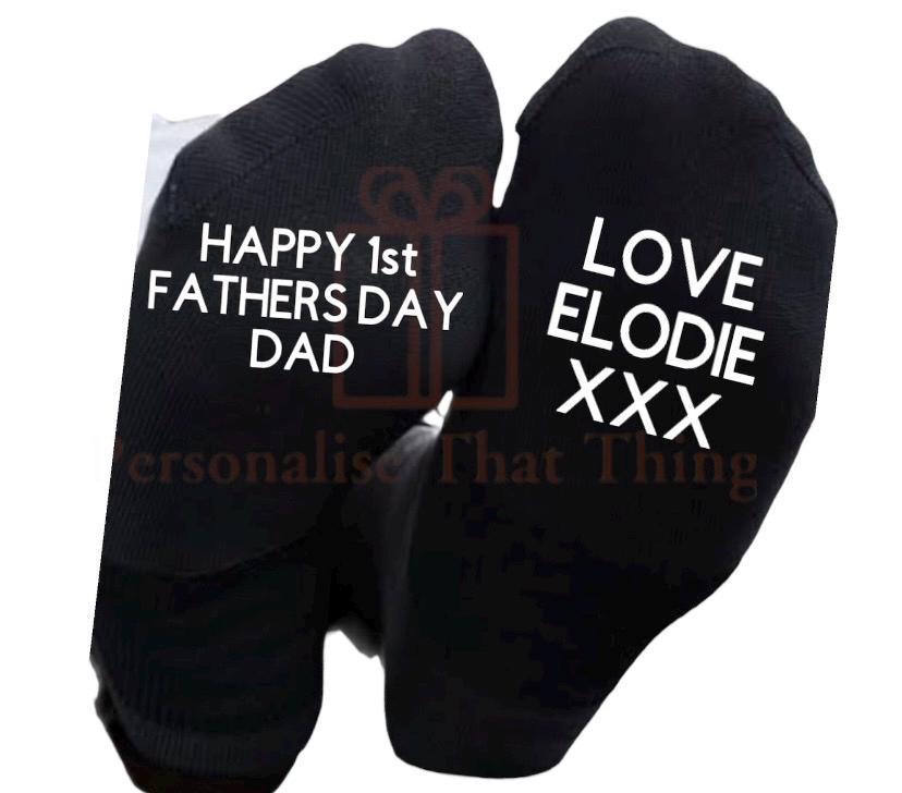 Happy Fathers Day personalised men’s socks