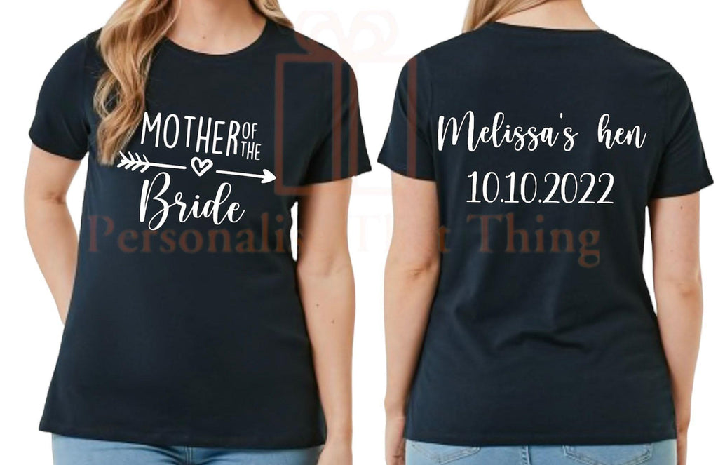 Bride tribe personalised matching hen night tshirt