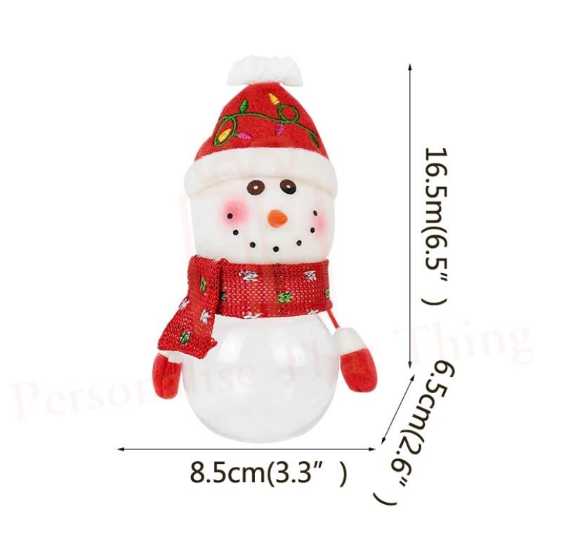 Christmas Santa or snowman personalised name empty gift bag for sweets make up etc