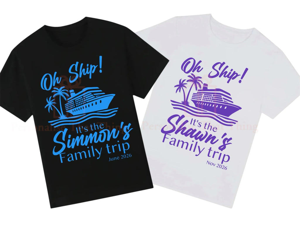 Oh ship matching cruise family holiday tshirts / baby onesie